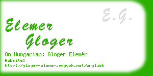 elemer gloger business card